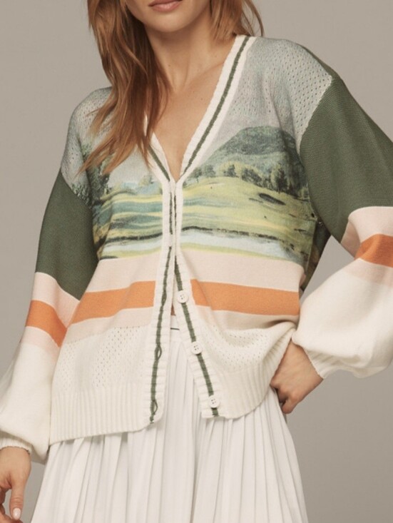 Anthropologie Sweaters - Anthropologie Daily Practice Landscaping Print Cardigan